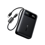 Baseus EnerFill FC11 Digital Display Power Bank with Dual Built-in USB-C Cables  20000mAh 45W - Cosmic Black