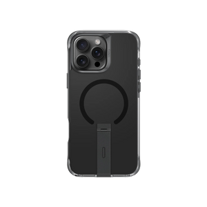 غطاء UNIQ HYBRID لجهاز iPhone 16 Pro (2024) بحجم 6.3 مع شحن مغناطيسي MagClick - ElevA مع قاعدة وقوف عمودية - كربون (أسود).