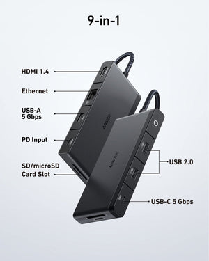 Anker 552 USB-C Hub (9-in-1, 4K HDMI) Black