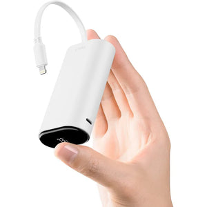 باور بنك من اي واك لساعات آبل 9000 مللي أمبير مع كابل لايتنينغ مدمج - أبيض