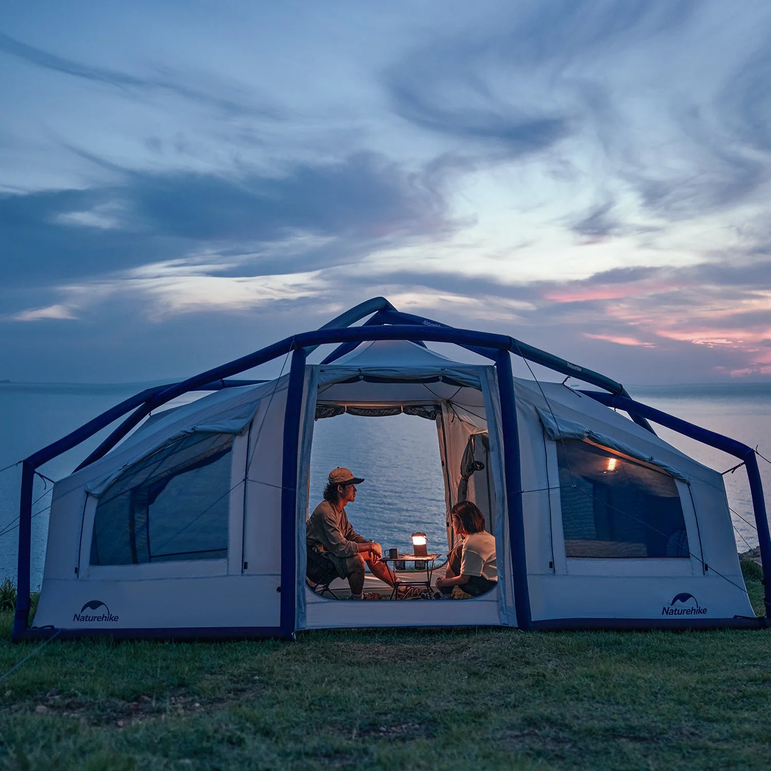 naturehike air tent Naturehike Lingfeng Air 12.0 LightWeight Inflatable Tent - Blue&White (450260190)