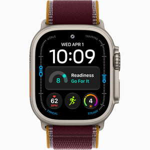 Apple Watch Ultra 4, GPS + Cellular 49mm Black Titanium Case with Burgundy Trail Loop - M/L