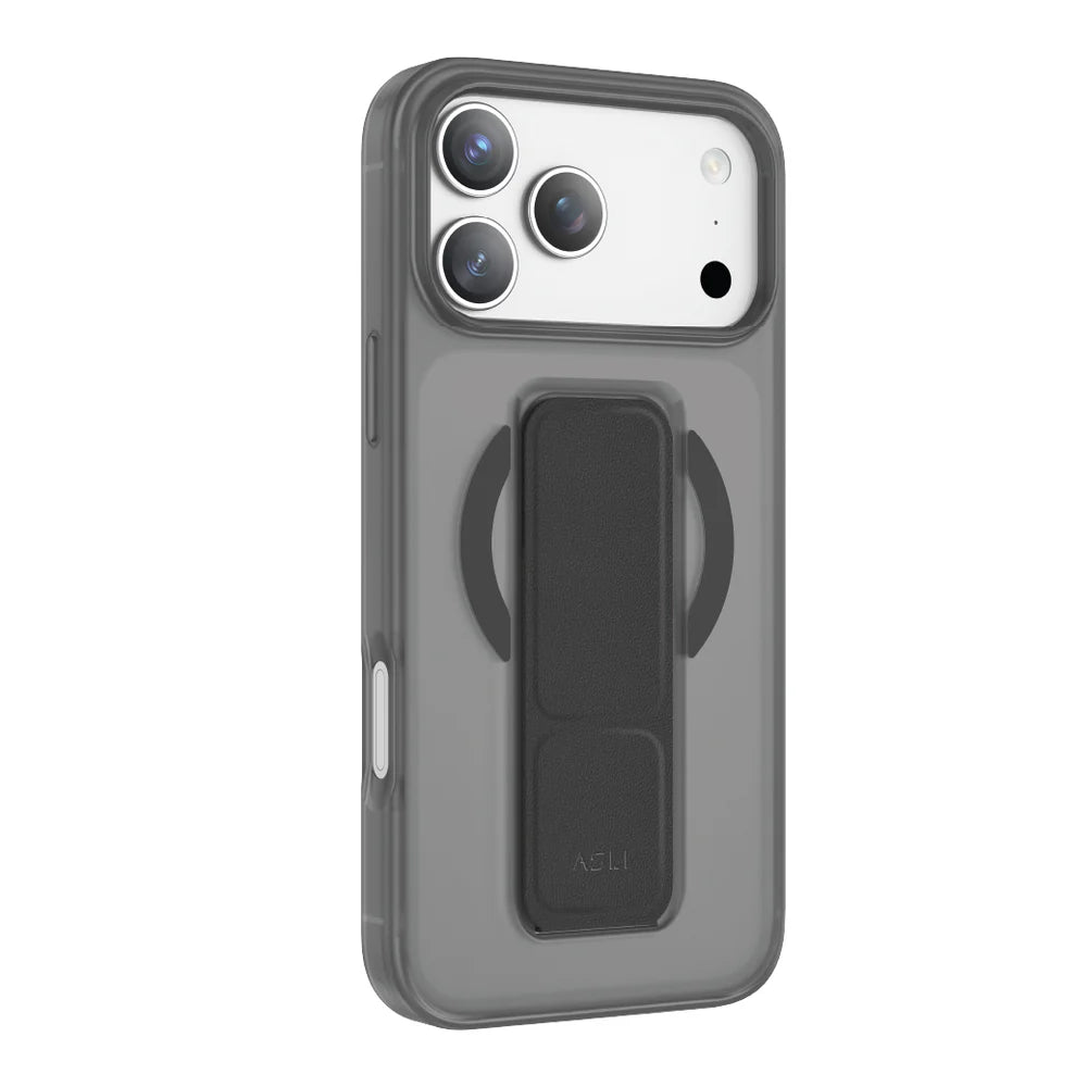 ASLI Magtrox Gravitas Magsafe Leather Grip Case For iPhone 17 Pro Black