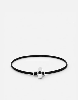 Metric 2.5Mm Rope Bracelet, Sterling Silver-Black/Grey