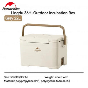 Naturehike Lingdu 36H Outdoor Antibacterial Cooler Box - Capacity 22 Liters - Beige