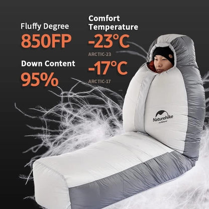 Naturehike Arxtic colding series mummy goosedown sleeping Bag filling 1000G - Silver