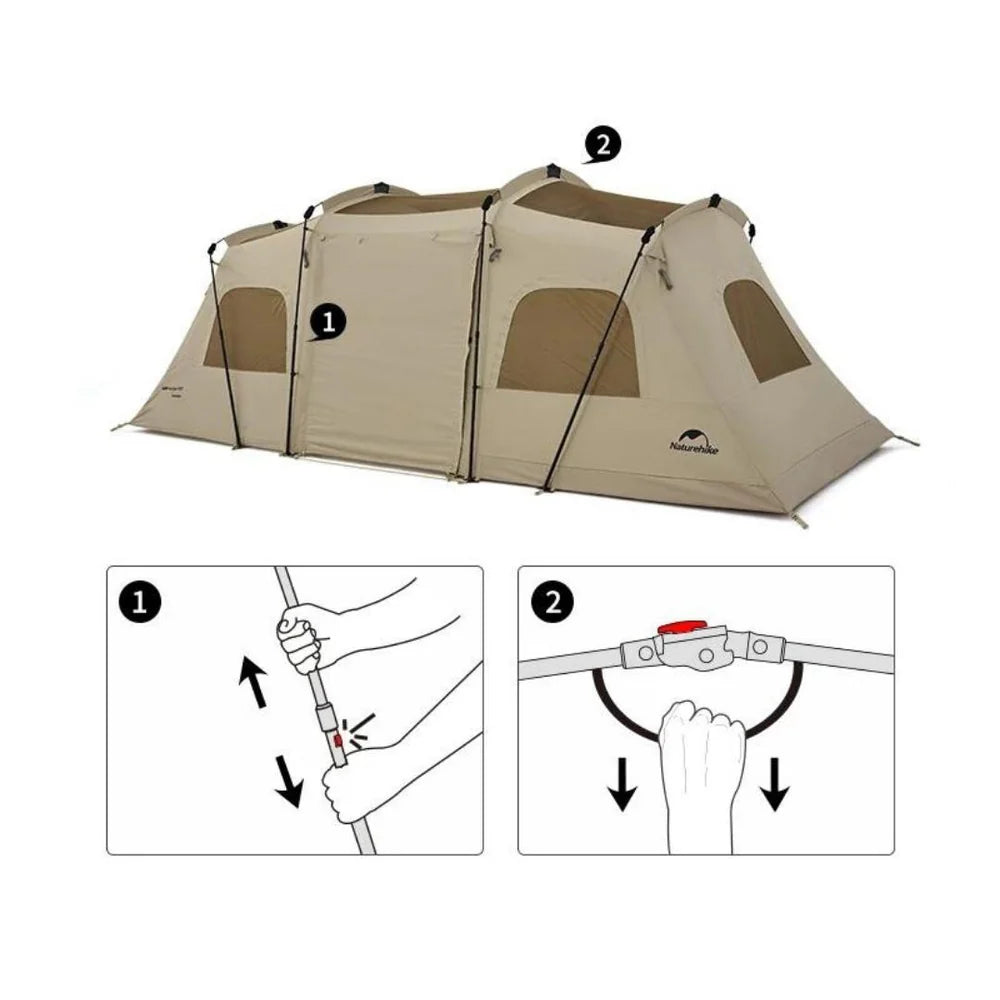 Naturehike Cloud Vessel Fast Tunnel Tent - Khaki | Astore