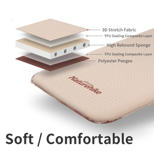 Naturehike Elastic cloth self inflatable sleeping pad Double - Almond Yellow