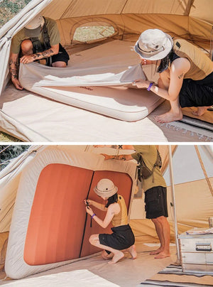 Naturehike Inflatable cushion cotton bed cover single person - Khaki