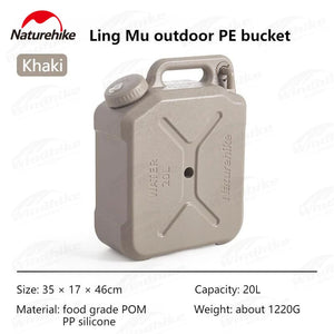 Naturehike Outdoor PE water bucket 12L - Khaki