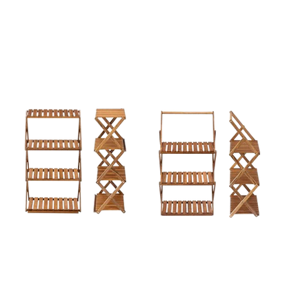 Naturehike Outdoor Multi-Layer Shelf Four-Layer Shelf - Wood Grain