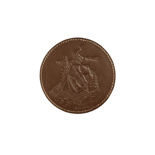 Naturehike cow leather pattern coaster Pattern A - Brown