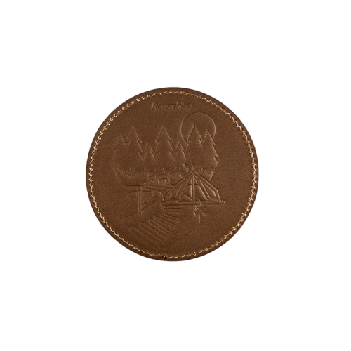 Naturehike cow leather pattern coaster Pattern B - Brown