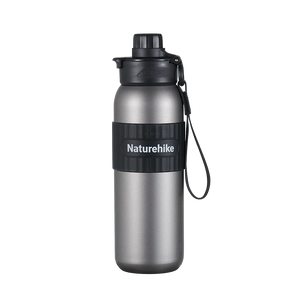 نيتشر هايك زجاجة ماء بطبقة مزدوجة مضادة للبكتيريا - رمادي
