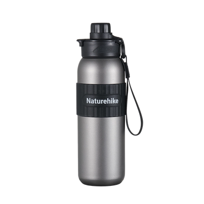 نيتشر هايك زجاجة ماء بطبقة مزدوجة مضادة للبكتيريا - رمادي
