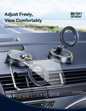 بيسوس حامل هاتف مغناطيسي للسيارة PrimeTrip VC2 Flex - أسود
