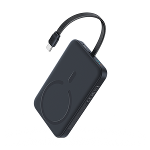 Baseus EnerFill FM11 Magnetic Wirless 15W Power Bank with Built-in USB-C Cable 10000mAh 30W - Cosmic Black