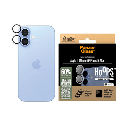 PanzerGlass Hoops Transparent Lens Protector iPhone 16 6.1",  16 plus 6.7"