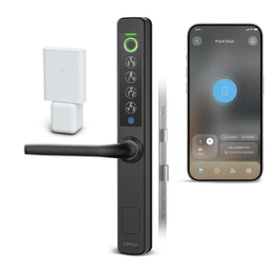 قفل مورتيس Lockly Guard Athena إصدار Swing للأبواب ذات الإطارات الضيقة - أسود مطفي