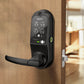 Lockly Guard Vision Latch with Fingerprint access Built in HD Video Doorbell Live View Camera Streaming 2-way Talk - Matte Black