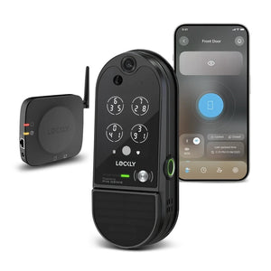Lockly Vision Elite Video Smart Lock Full HD Camera Motion Sensor Solar Panel Fingerprint - Matte Black color