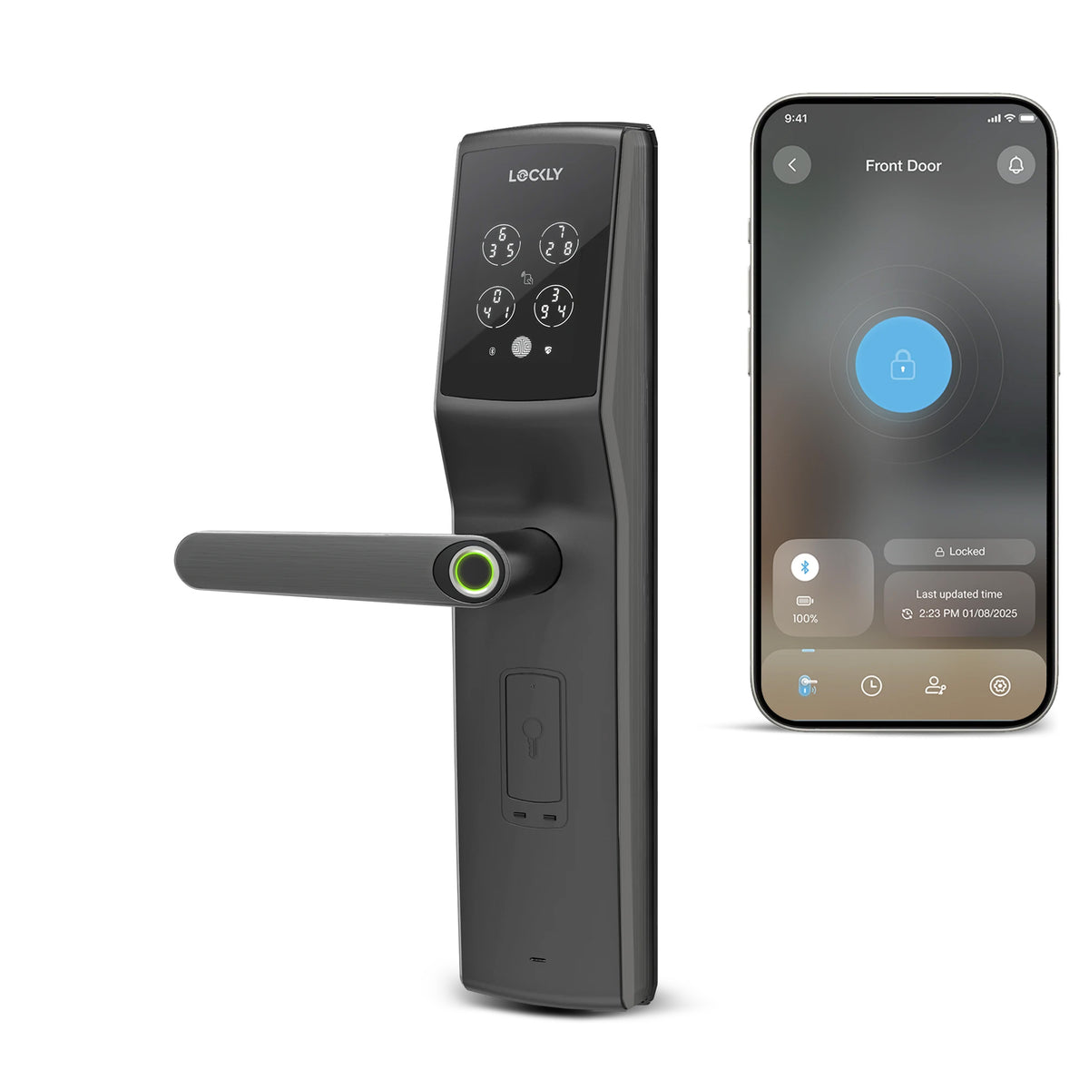 Lockly Secure Lux Mortise Edition - رمادي فلكي