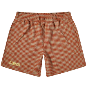 PLEASURES INTERCEPT HOUNDSTOOTH SHORTS BROWN