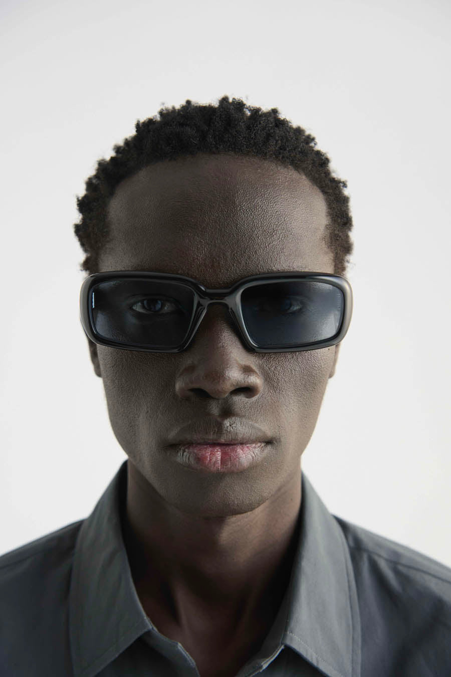 PORTTANGER BLACK ACETATE RIF BLUE LENS- MEKTOUB