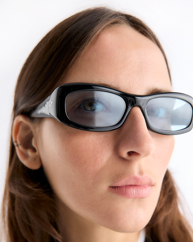 BLACK ACETATE RIF BLUE LENS PT-7010 - SAUDADE