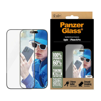 Panzer Glass iPhone 16 Pro 6.3 Screen Protector - Ultra Wide Fit - Clear