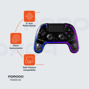 Porodo Gaming Crystal Shell PS4 Controller Black