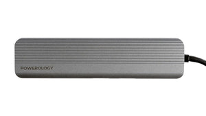 Powerology 6in 1 Slim 4K HDMI USB-C Hub 10Gbps Data Transfer