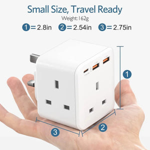 RAVPower RP-PC1037 PD 20W wall charger UK Version with 3 AC plug - white