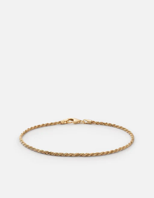 Rope Chain Bracelet 1.8Mm, Gold Vermeil-Gold