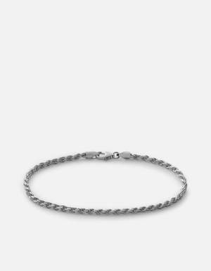 Rope Chain Bracelet 2.4Mm, Sterling Silver-Silver