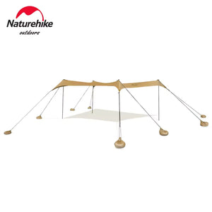 Naturehike UPF 50+ beach tarp with 4 poles - Khaki