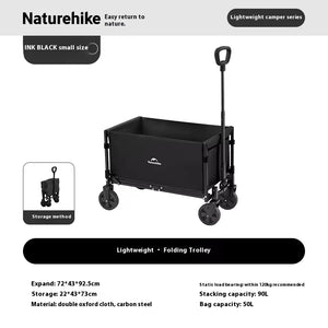 Naturehike Lightweight Folding Trolley 50L - Black