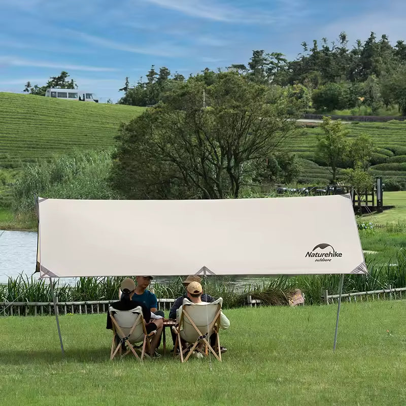 Naturehike Girder Shelter Tarp with 2 Poles Vinyl Coated (5*3m) - Silver