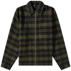 STUSSY Reed Wool Plaid Zip Shirt