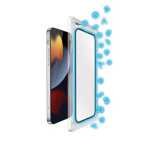واقي شاشة Torri Bodyglass لهاتف iPhone 13 Pro Max مقاس 6.7 بوصة بطلاء مضاد للبكتيريا - تغطية كاملة - أسود