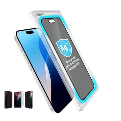 واقي شاشة Torrii Bodyglass من الزجاج المقوى لهاتف iPhone 16 / 15 / 14 Pro بطلاء مضاد للبكتيريا - الخصوصية