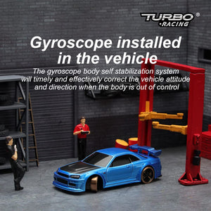 Turbo Racing 1/76 Drift RC Car With Gyro Radio Full