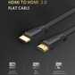 UGREEN HDMI Flat Cable, 2M, ED015 - Black