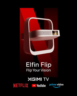 جهاز عرض محمول مع حامل مدمج XGIMI Elfin Flip - 1080P - 400 لومن ISO