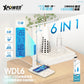 XPower LED Desk Lamp With Multifunctional 6In1 WDL6 - Alarm Clock - 15W Wireless Charging  - White