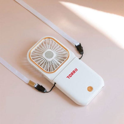 Torrii Cool + Bolt Foldable Neck Fan with 3000mAh Powerbank - White