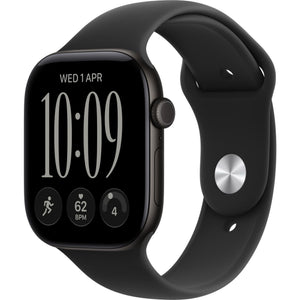 Apple Watch Series 12 GPS + Cellular 46mm Black Aluminium Case with Black Sport Band - M/L