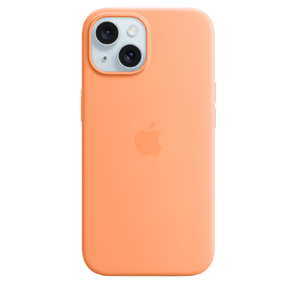 Apple iPhone 15 Silicone Case with MagSafe - Orange Sorbet