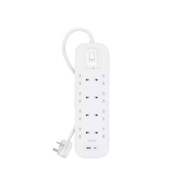 Belkin 8-outlet Surge Protector 18W, USB-A & USB-C Ports, 2M cord