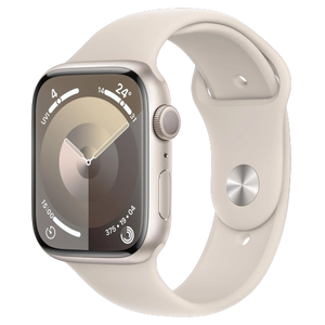 Apple Watch Series 9 GPS 45mm Starlight Aluminium Case with Starlight Sport Band - M/L